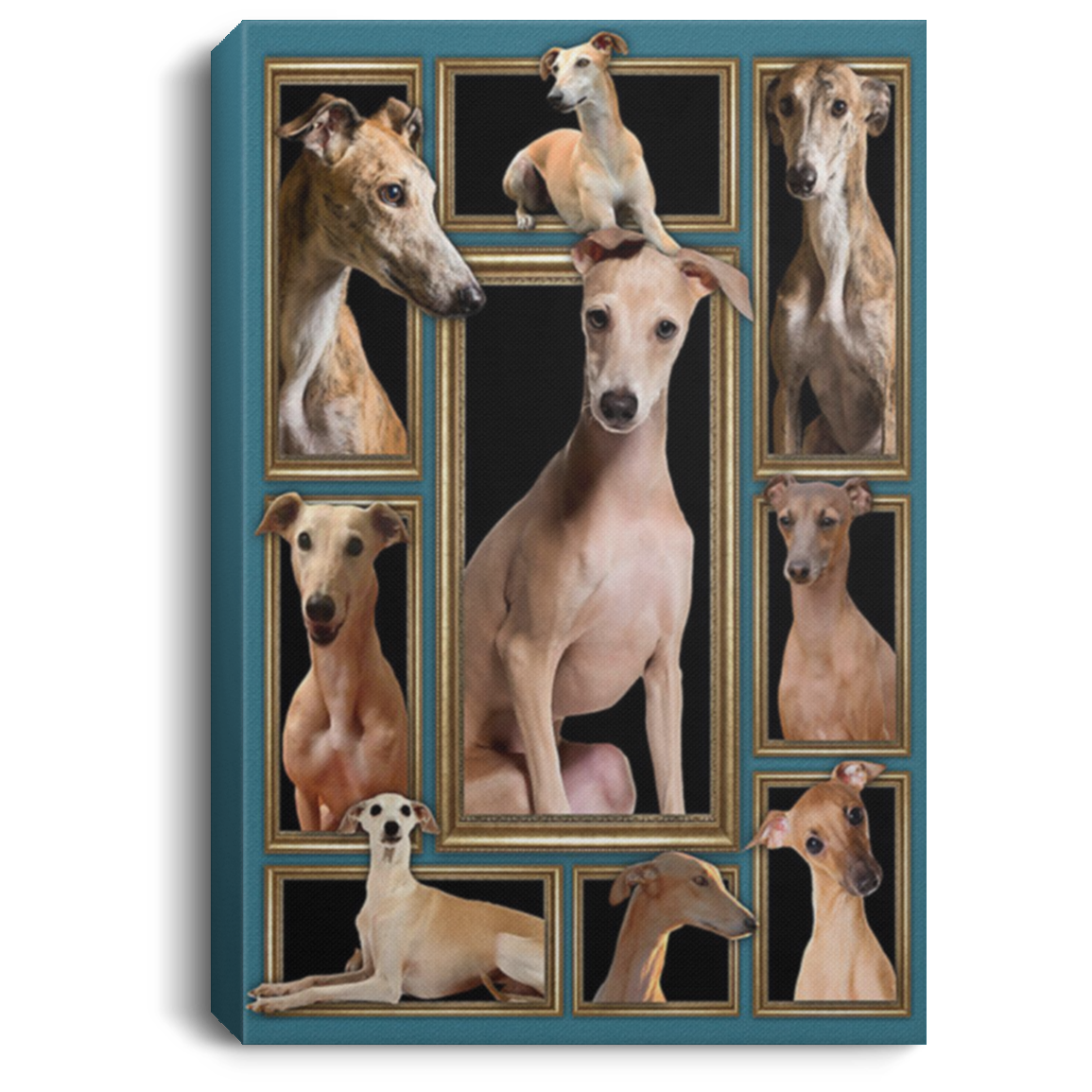 200825G Greyhound Dog 3D Canvas Poster Wall Art Awesome Birthday Christmas Ideas Great Gift Decoration 8x12 12x18 16x24
