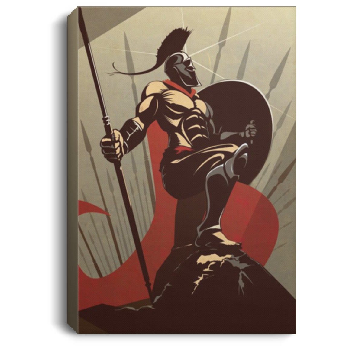 AAA200704 Warrior Spartan Canvas Wall Art Personalized Gift For Men Women On Birthday Christmas 8x12 12x18 16x24