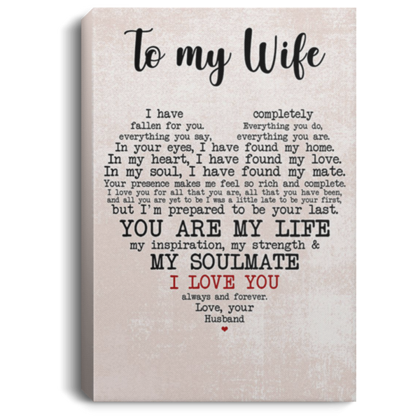 200813BB To My Wife From Husband Canvas Poster Wall Art Perfect Birthday Christmas Ideas Great Gift Decoration 8x12 12x18 16x24