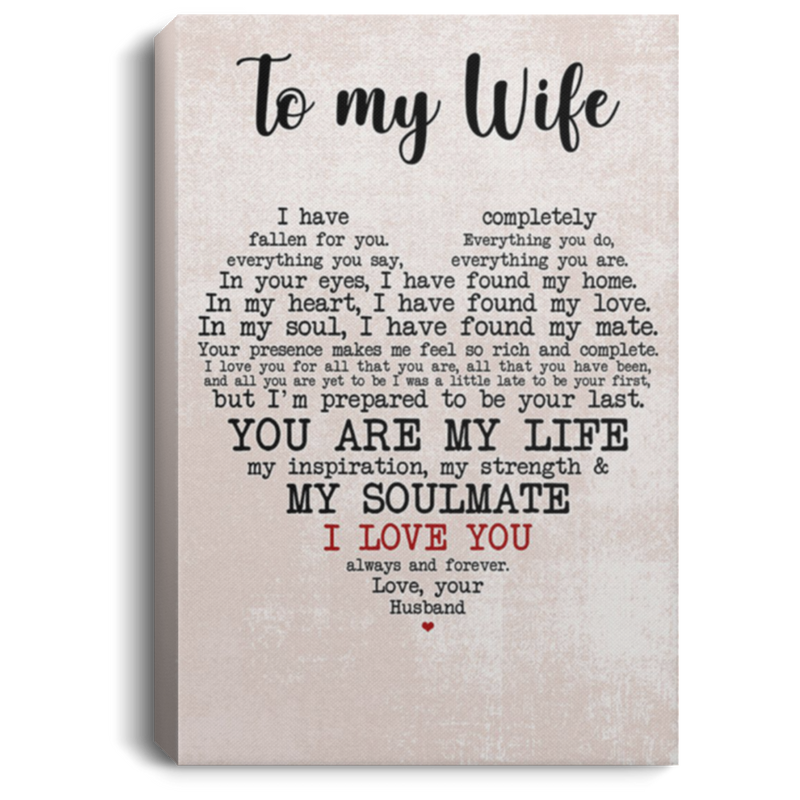 200813BB To My Wife From Husband Canvas Poster Wall Art Perfect Birthday Christmas Ideas Great Gift Decoration 8x12 12x18 16x24