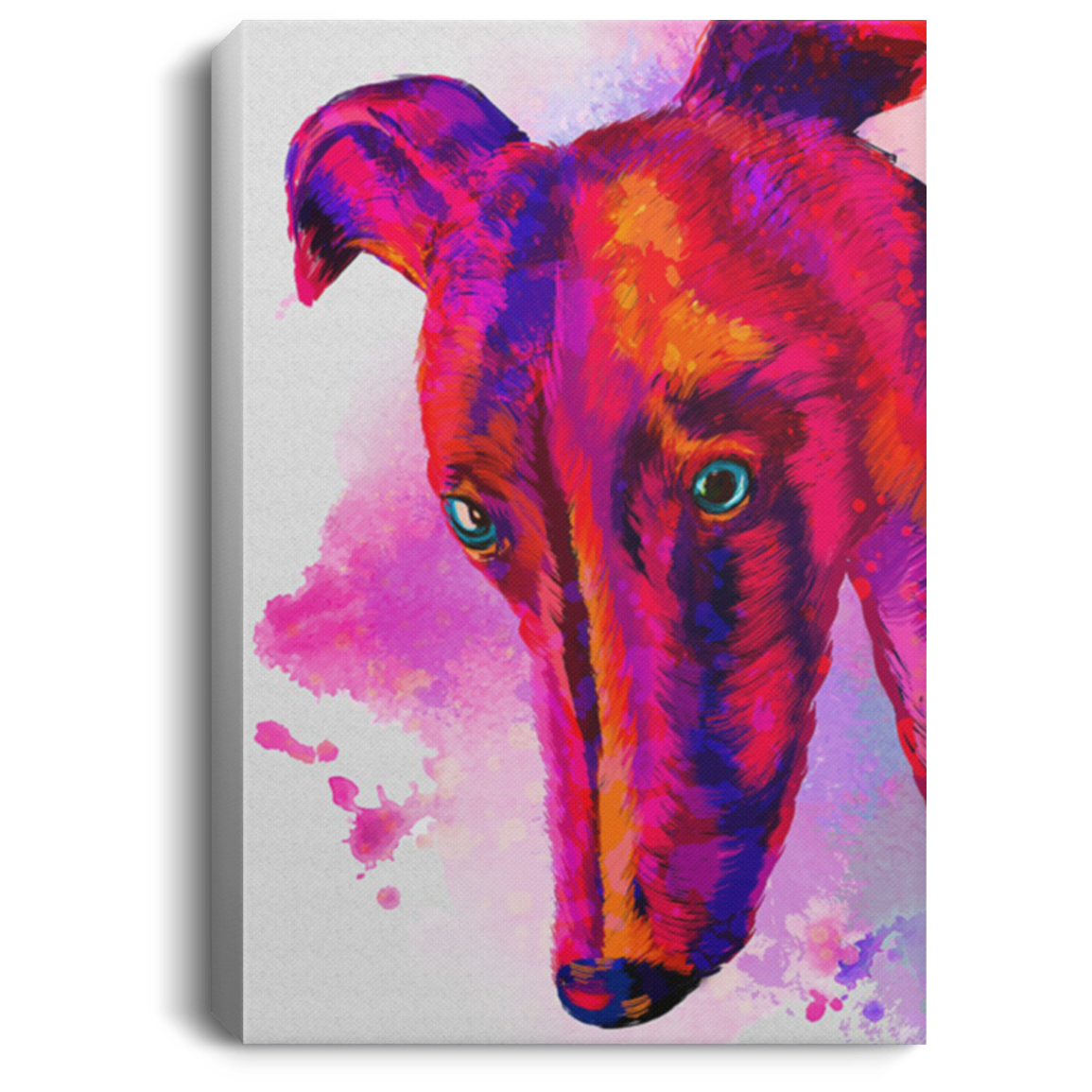 200825G Dog Canvas Art Print Greyhound Water Color Picture Awesome Birthday Christmas Ideas Great Gift Decoration 8x12 12x18 16x24