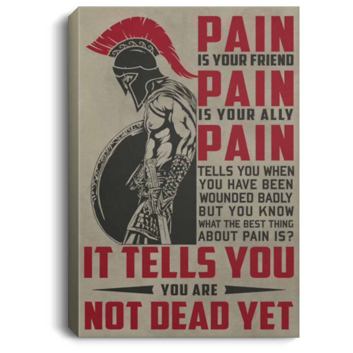 AAA200704 Spartan Warrior Wall Art Canvas For Living Room Bedroom Office It Tells You - You Are Not Dead Yet 8x12 12x18 16x24