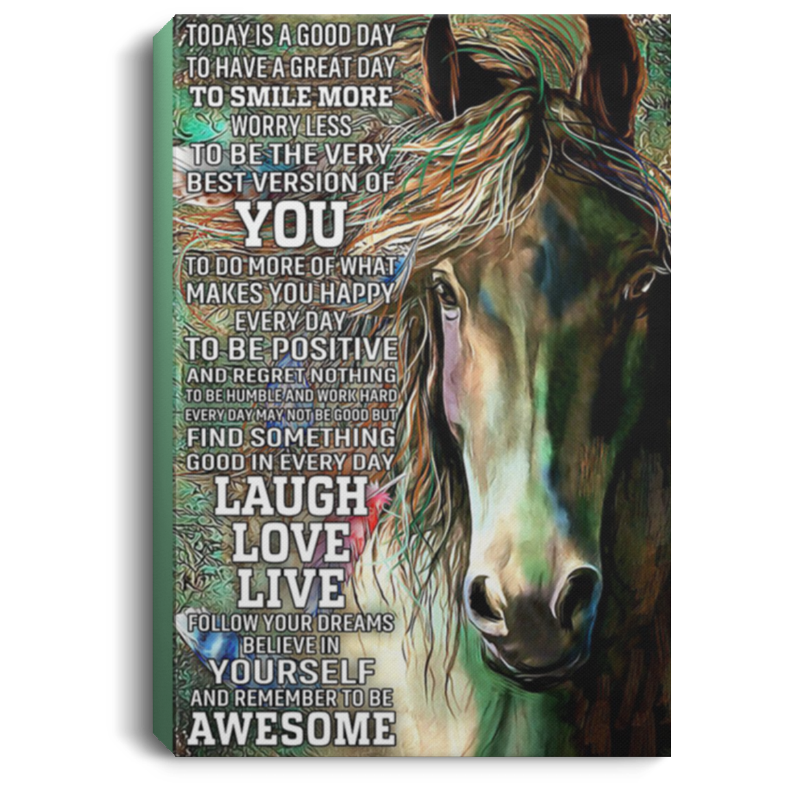 200818EE Motivational Canvas Wall Art Today Is A Good Day Horse Perfect Birthday Christmas Ideas Great Gift Decoration 8x12 12x18 16x24