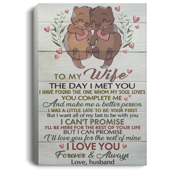 200813BB Husband To Wife Otter Family Canvas Wall Art For Living Room Bedroom - I Want All Of My Last To Be With You Print Poster 8x12 12x18 16x24