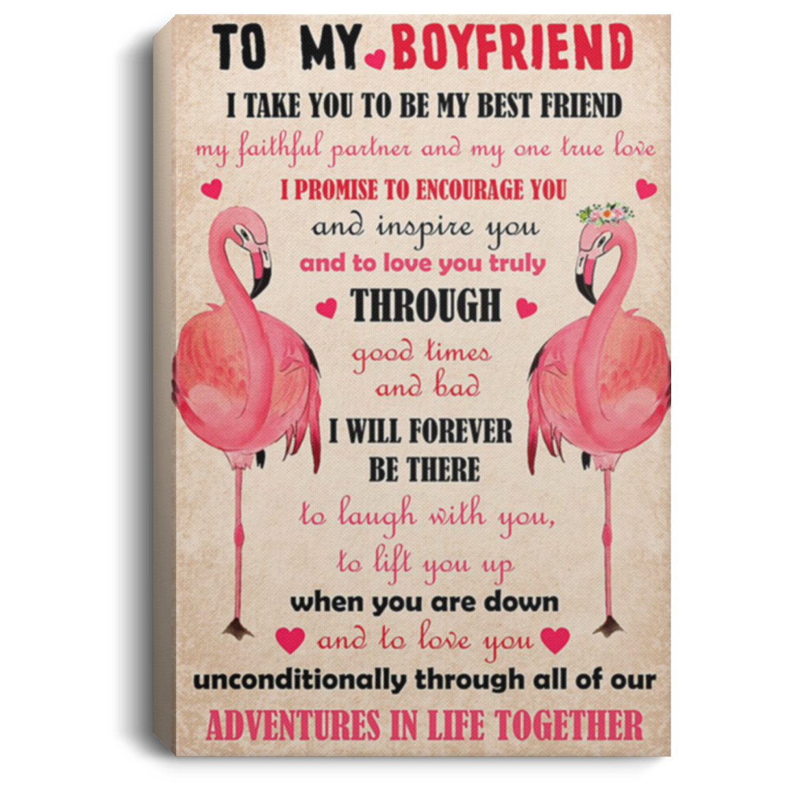 200813BB Flamingo Boyfriend Canvas Poster Decor I Take You To Be My Best Friend My Faithful Partner And My One True Love From Girlfriend