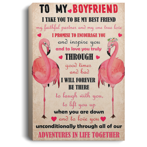 200813BB Flamingo Boyfriend Canvas Poster Decor I Take You To Be My Best Friend My Faithful Partner And My One True Love From Girlfriend