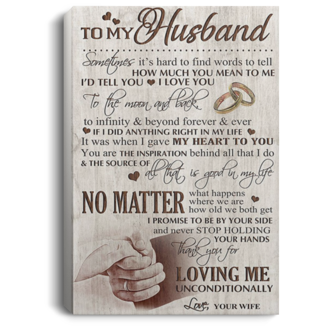 200813BB Canvas Wall Art Inspirational Quotes To My Husband Poster From Wife Perfect Birthday Christmas Ideas Great Gift Decoration 8x12 12x18 16x24