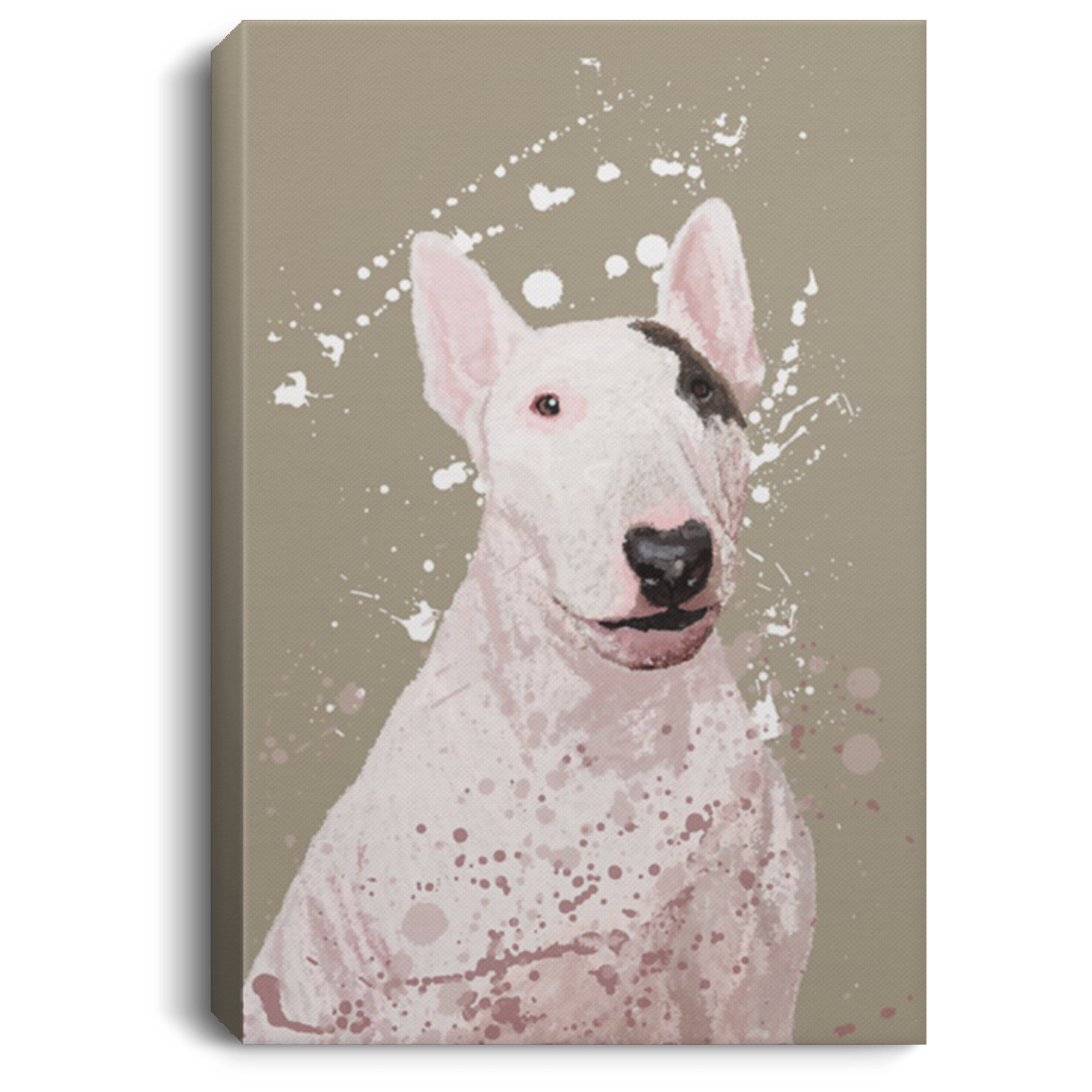 200822H Bull Terrier Wall Art Canvas For Living Room Bedroom Funny Gift For Men Women On Birthday Christmas Wrapped Ready To Hang 8x12 12x18 16x24