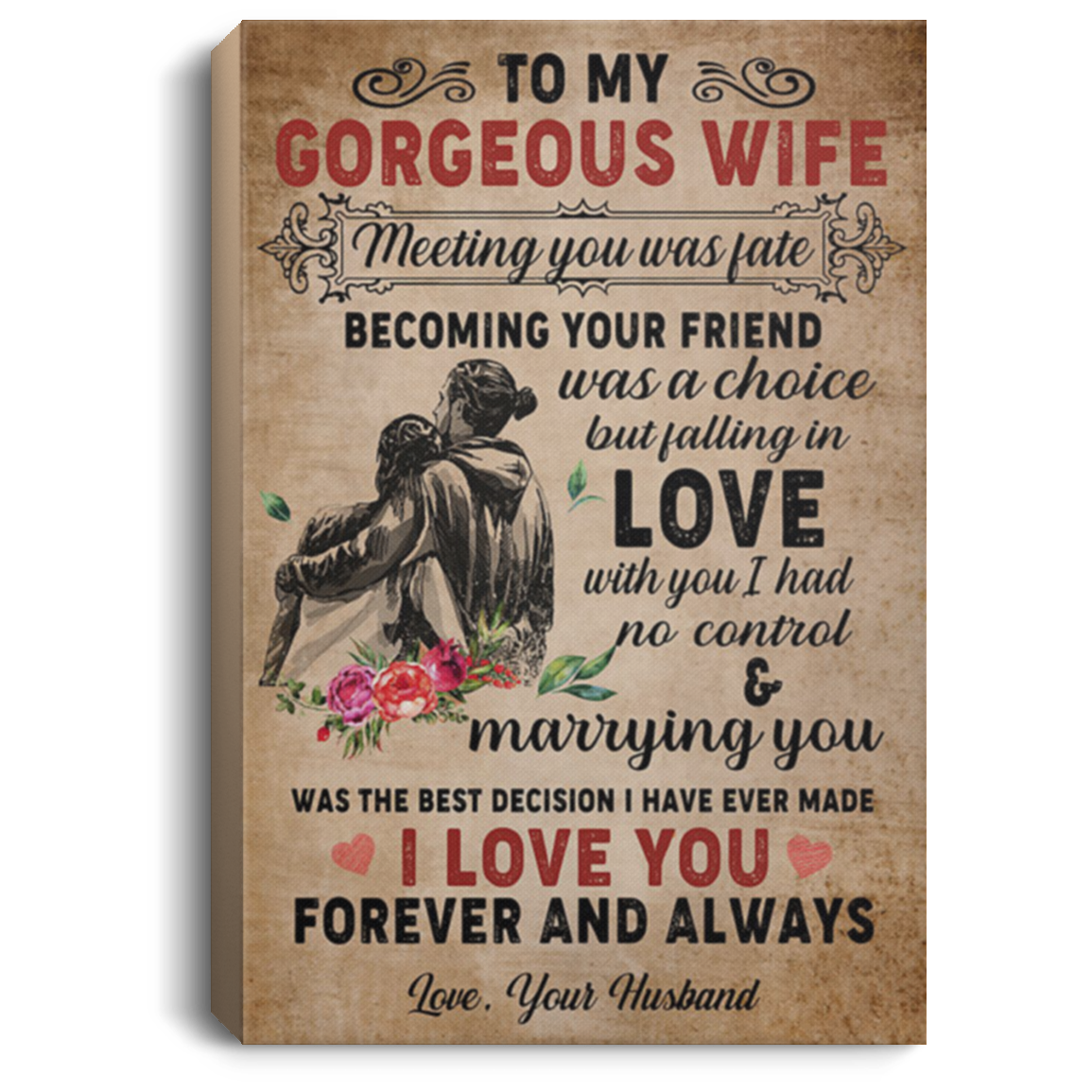 200813BB Wife Canvas Wall Art Inspirational Quotes From Husband Awesome Birthday Christmas Ideas Great Gift Decoration 8x12 12x18 16x24