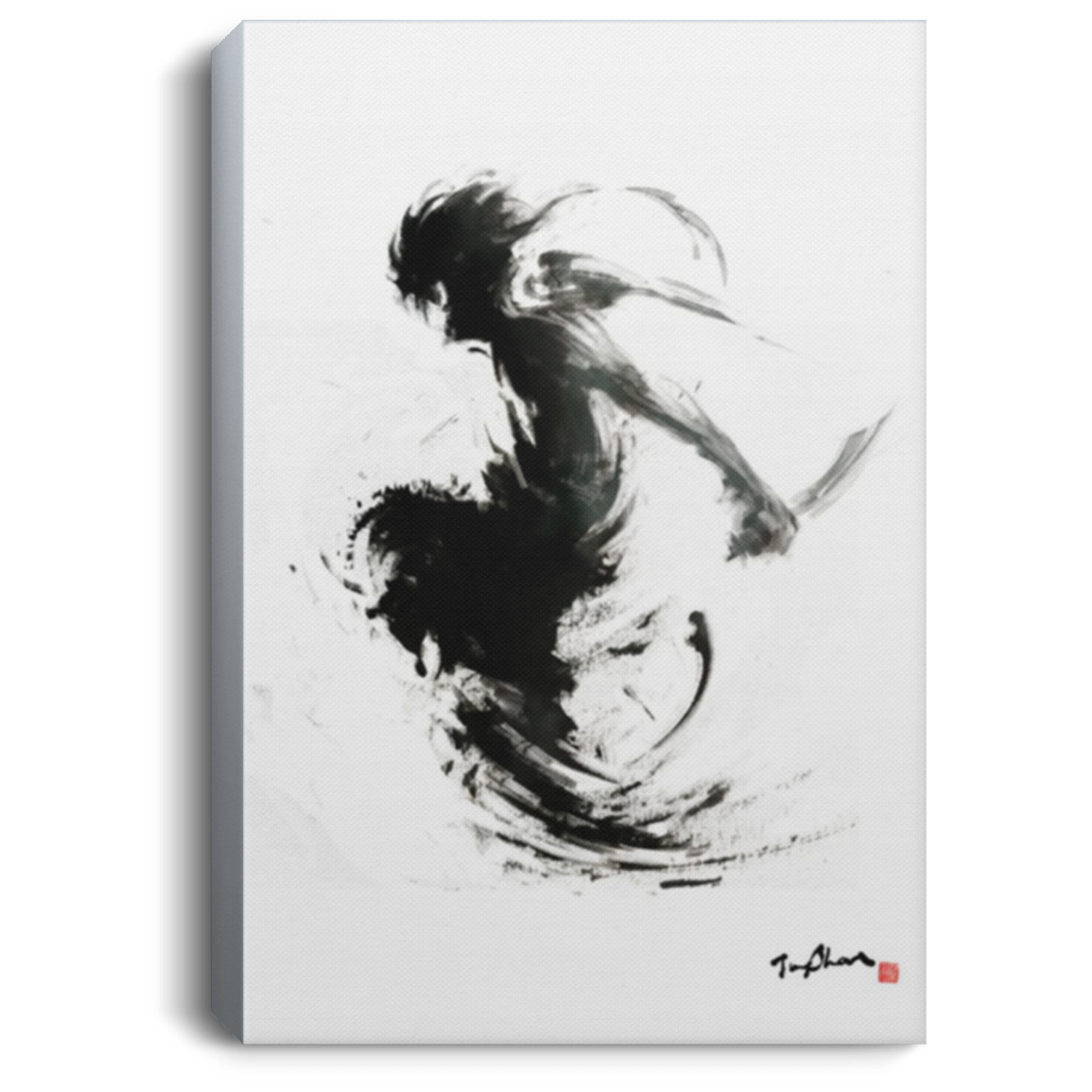 AAA200704 Samurai Wall Art Canvas Vertical Decor Office Bedroom Living Room Best Gift For Men Women 8x12 12x18 16x24