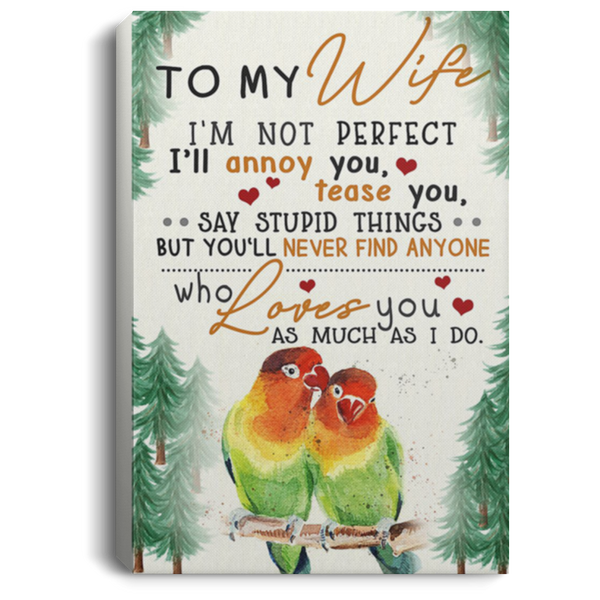 200813BB Wife Family Parrot Canvas Custom You'll Never Find Anyone Who Loves You As Much As I Do Poster Gift From Husband