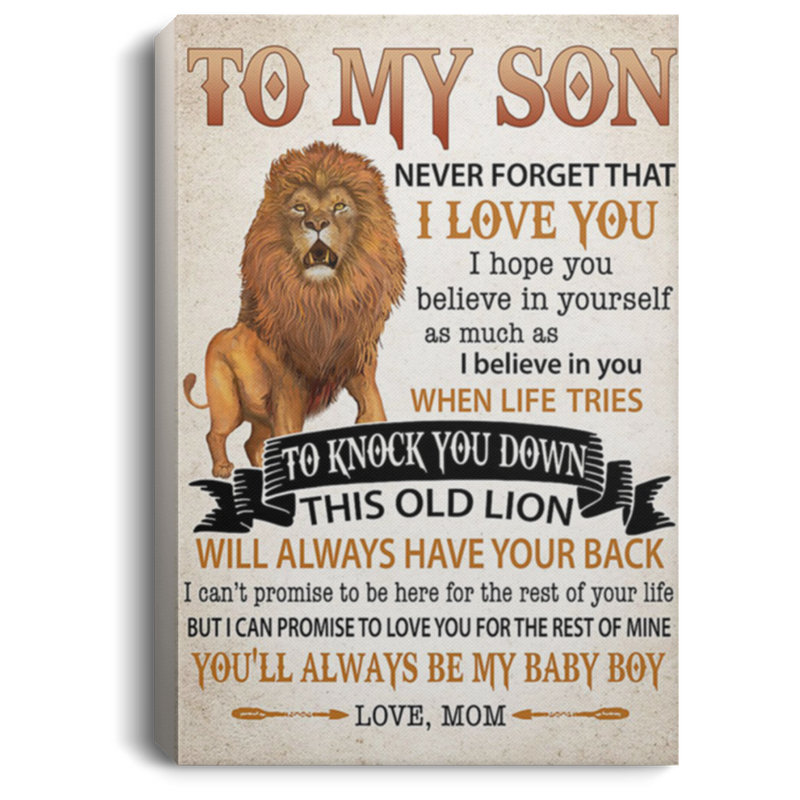 200813BB Family Canvas Wall Decor To My Son Lion Poster You'll Always Be My Baby Boy From Mom 8x12 12x18 16x24