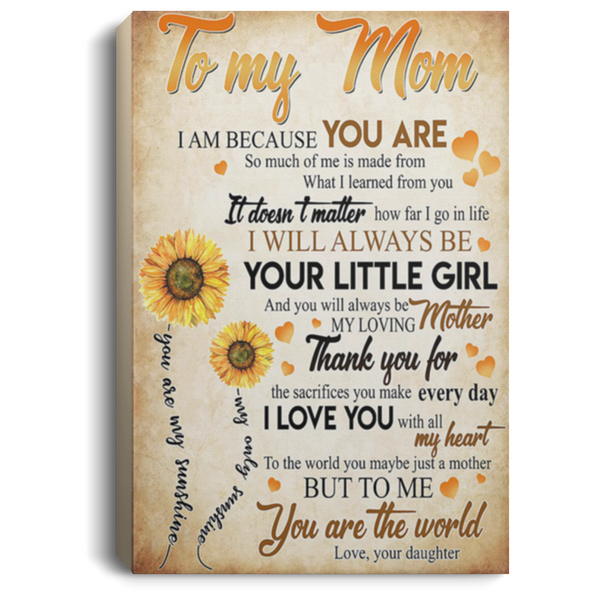 200813BB Family Canvas Wall Art For Living Room Bedroom To My Mom I Love You With All My Heart Poster Gift From Daughter 8x12 12x18 16x24