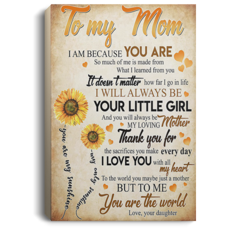 200813BB Family Canvas Wall Art For Living Room Bedroom To My Mom I Love You With All My Heart Poster Gift From Daughter 8x12 12x18 16x24