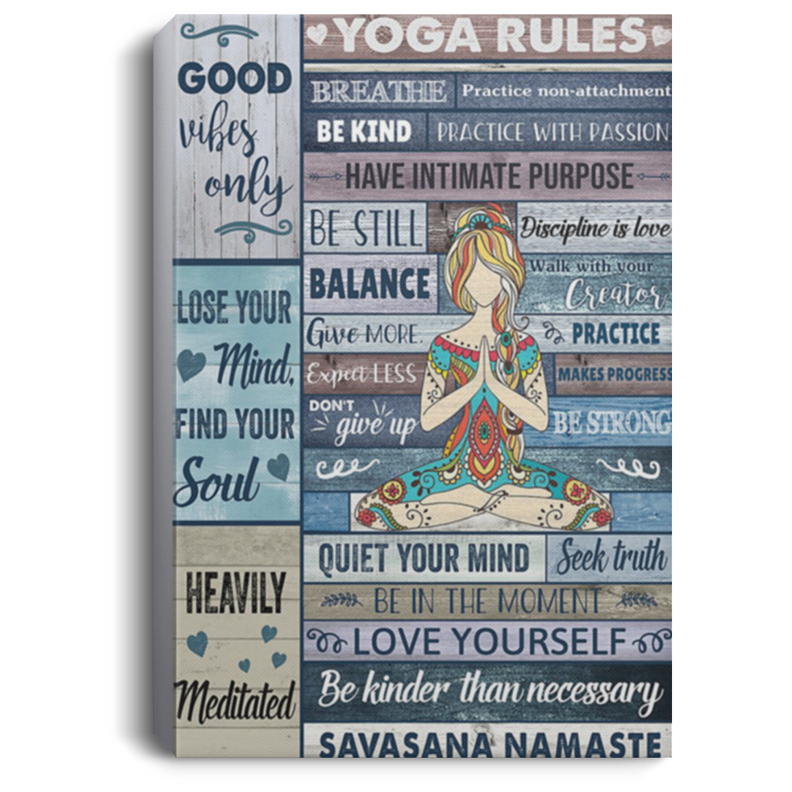 200818EE Yoga Rules Canvas Art Wall Decor Bedroom Living Room Office Awesome Birthday Christmas Ideas Great Gift Decoration 8x12 12x18 16x24