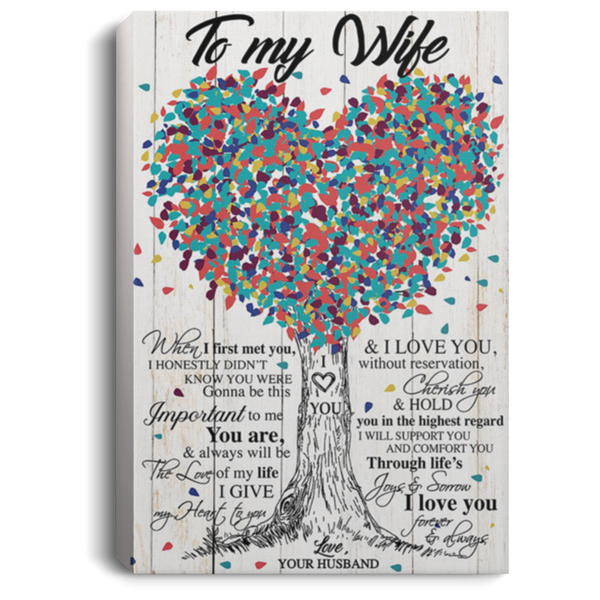 200813BB To My Wife Love Husband Wall Art Canvas Custom Tree Poster Perfect Birthday Christmas Ideas Great Gift Decoration 8x12 12x18 16x24