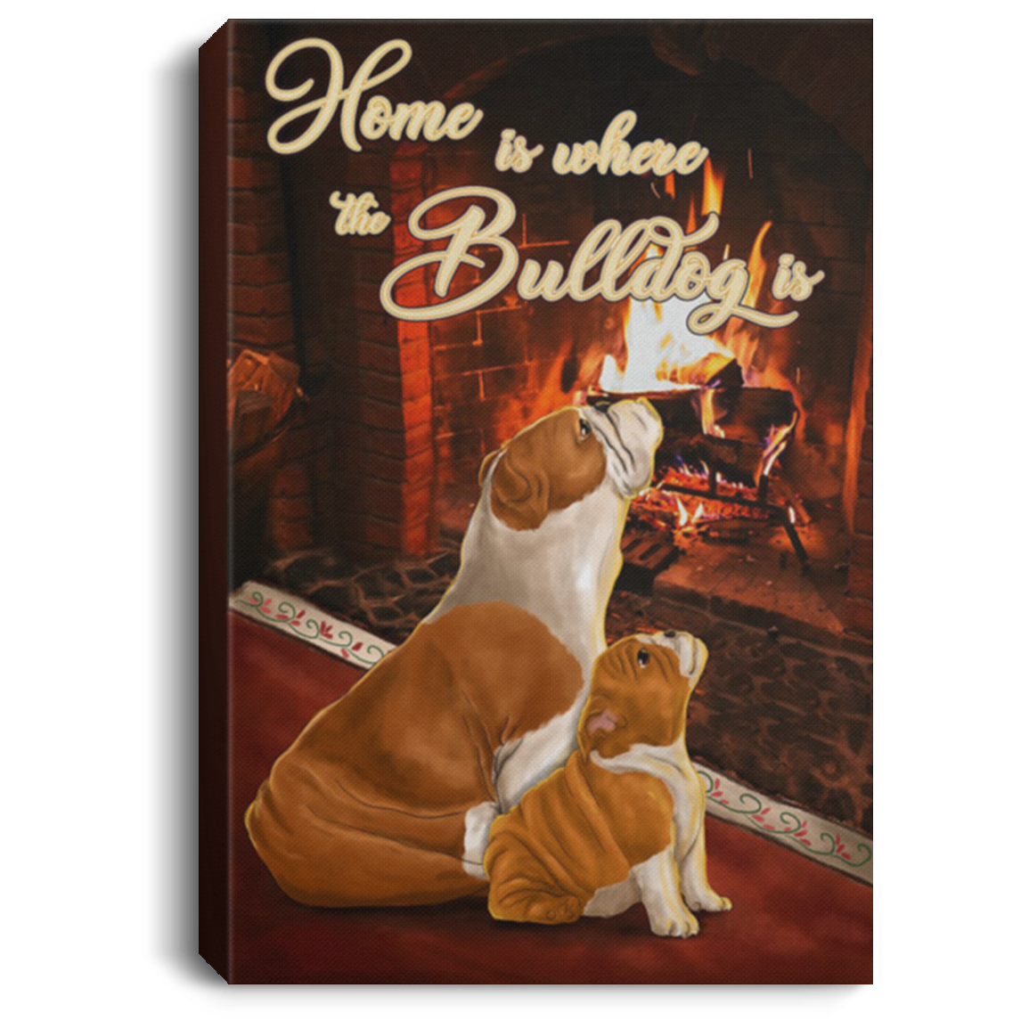 200822H Home Is Where The Bulldog Is Canvas Wall Art For Living Room Bedroom Funny Gift For Men Women On Birthday Christmas Wrapped Ready To Hang 8x12 12x18 16x24