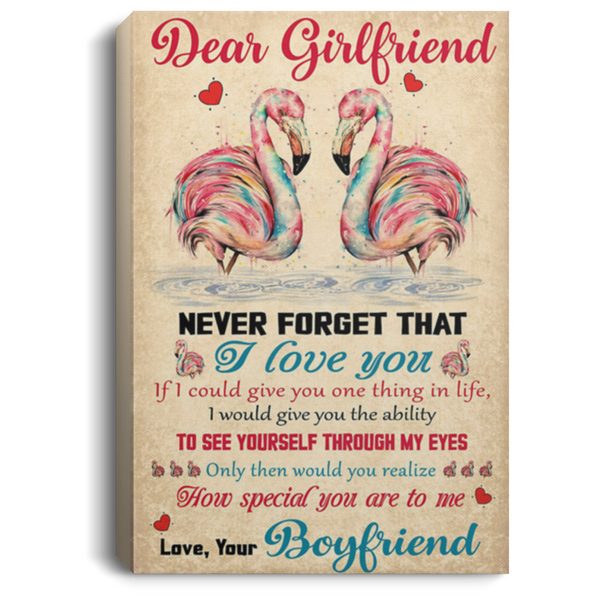 200813BB Dear Girlfriend Family Canvas Custom Never Forget That I Love You Flamingo Family Inspirational Wall Art Canvas From Boyfriend