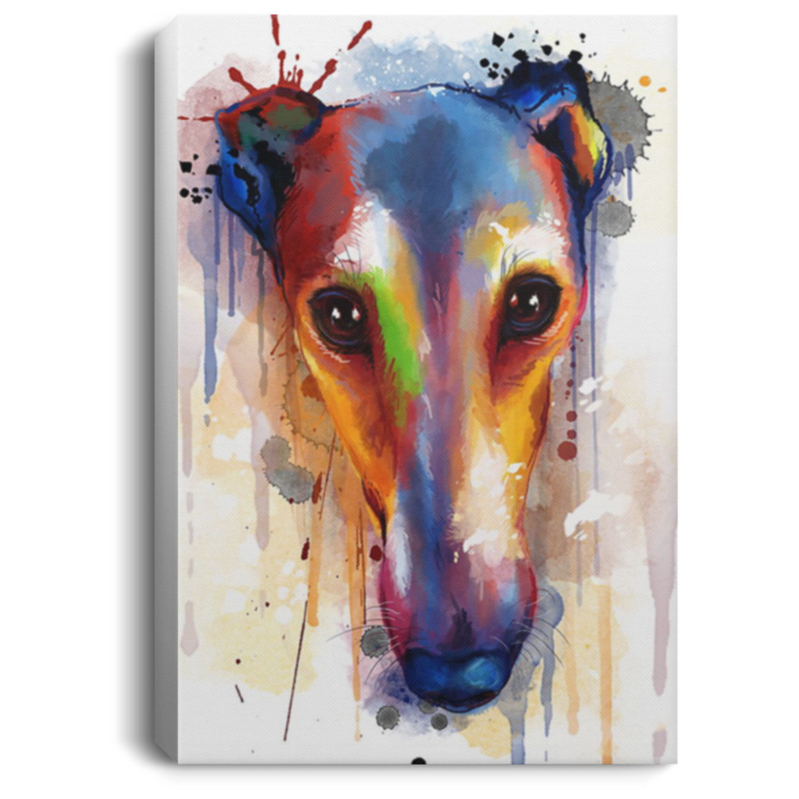 200825G Greyhound water color dog canvas wall decor bedroom living room office best Birthday Christmas Ideas Great Gift Decoration 8x12 12x18 16x24