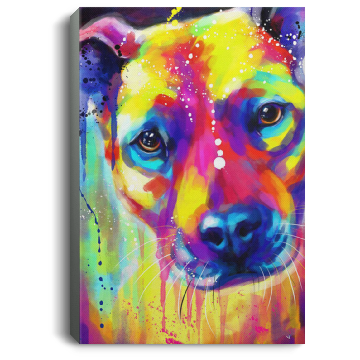 200822H Pitbull Colorful Art Canvas Poster Print Decor Bedroom Living Room 8x12 12x18 16x24