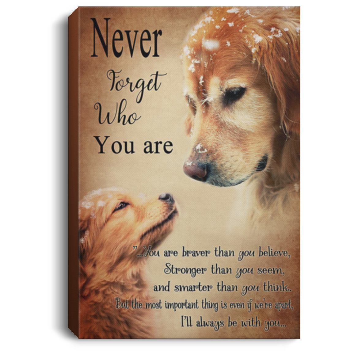 200825G Never Forget Who You Are Golden Retriever Dog Canvas Wall Art For Living Room Bedroom Wrapped Ready To Hang 8x12 12x18 16x24