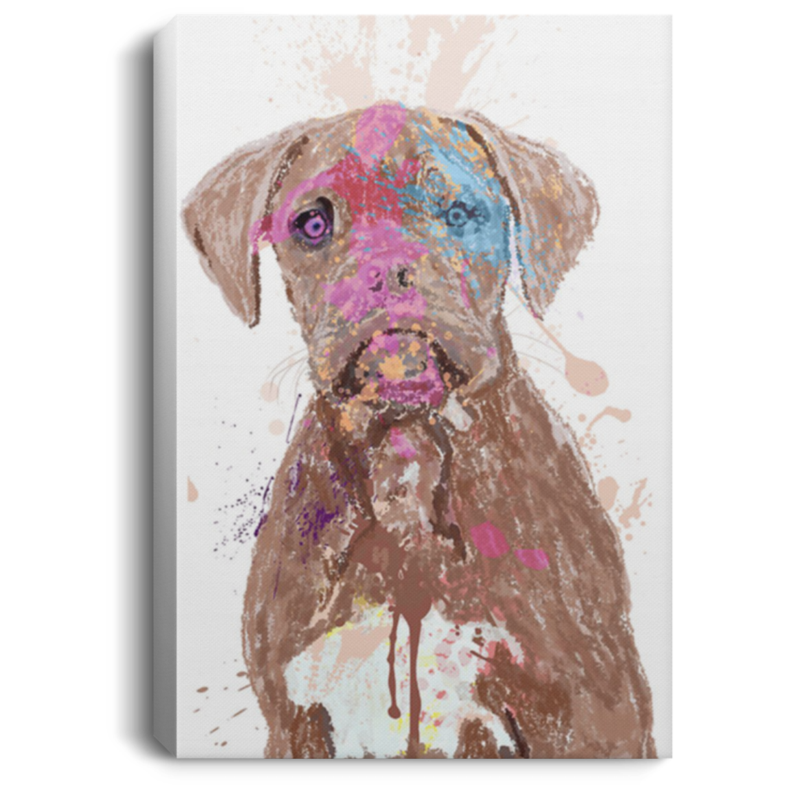 200822H Brown Boxer Canvas Wall Art Print Picture Personalized Gift For Men Women Wrapped Ready To Hang 8x12 12x18 16x24