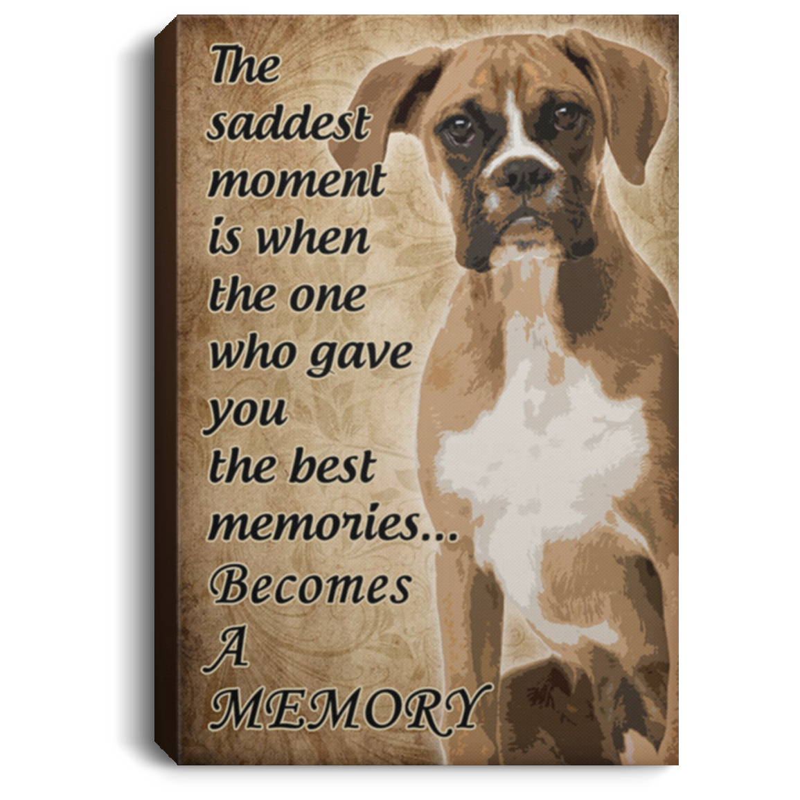 200822H Boxer Dog Canvas Wall Art For Living Room Bedroom Gift For Men Women On Birthday Christmas Anniversary Wrapped Ready To Hang 8x12 12x18 16x24