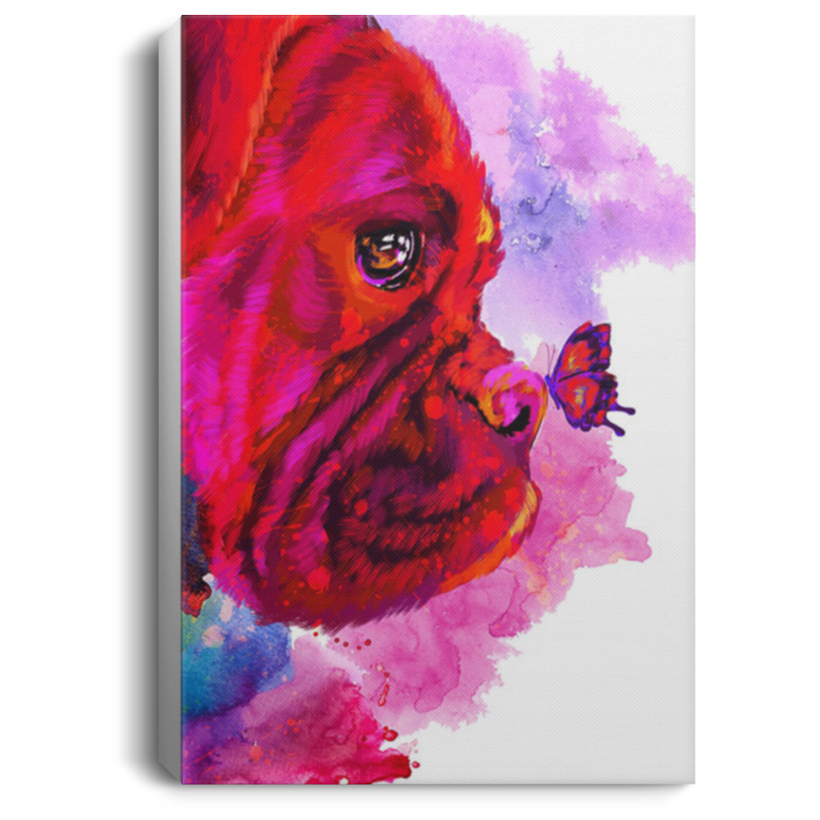 200822H Boxer Water Color Wall Art Canvas Vertical Wall Art Picture Best Gift For Men Women Wrapped Ready To Hang 8x12 12x18 16x24