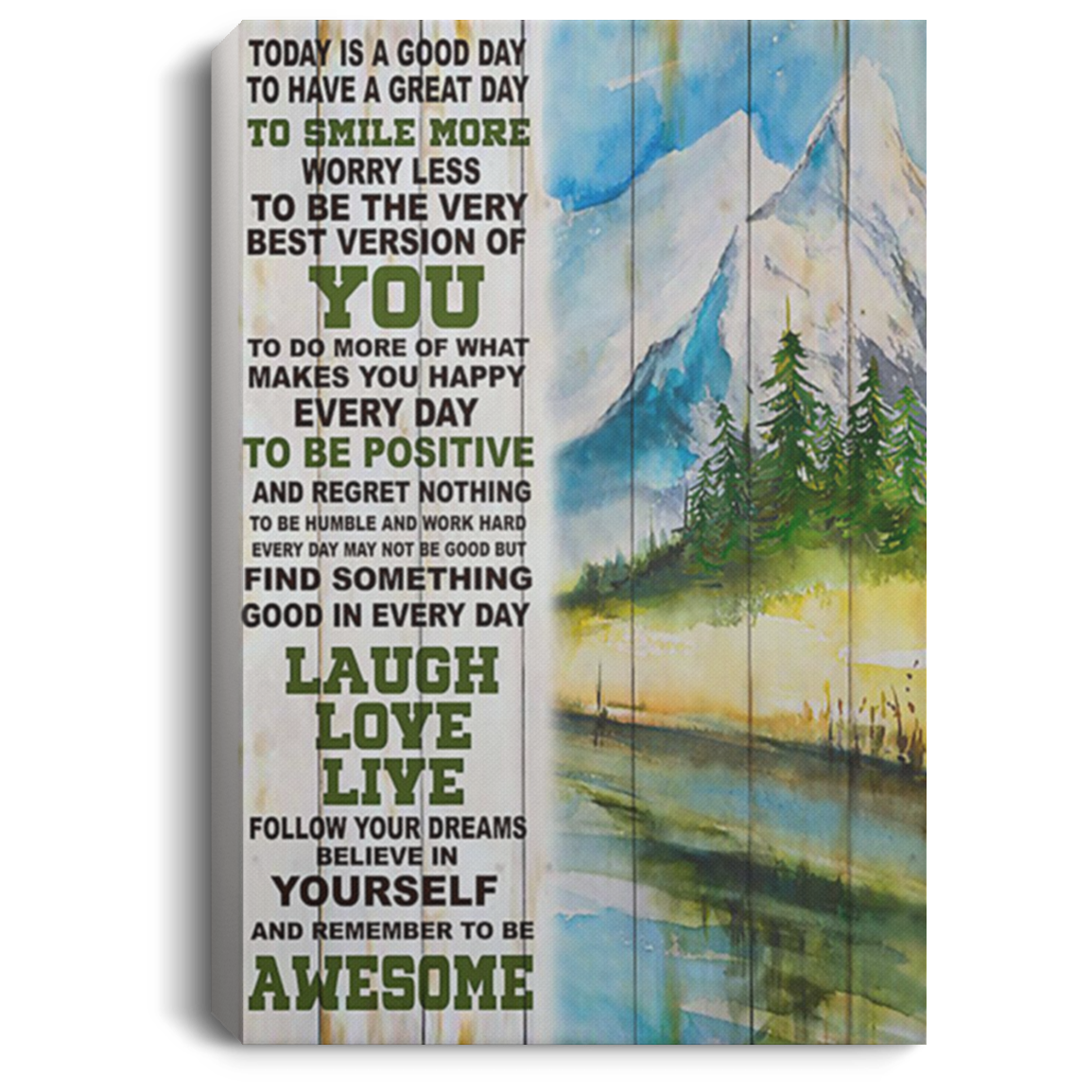 200818EE Motivational Canvas Wall Art Today Is A Good Day Hiking Perfect Birthday Christmas Ideas Great Gift Decoration 8x12 12x18 16x24