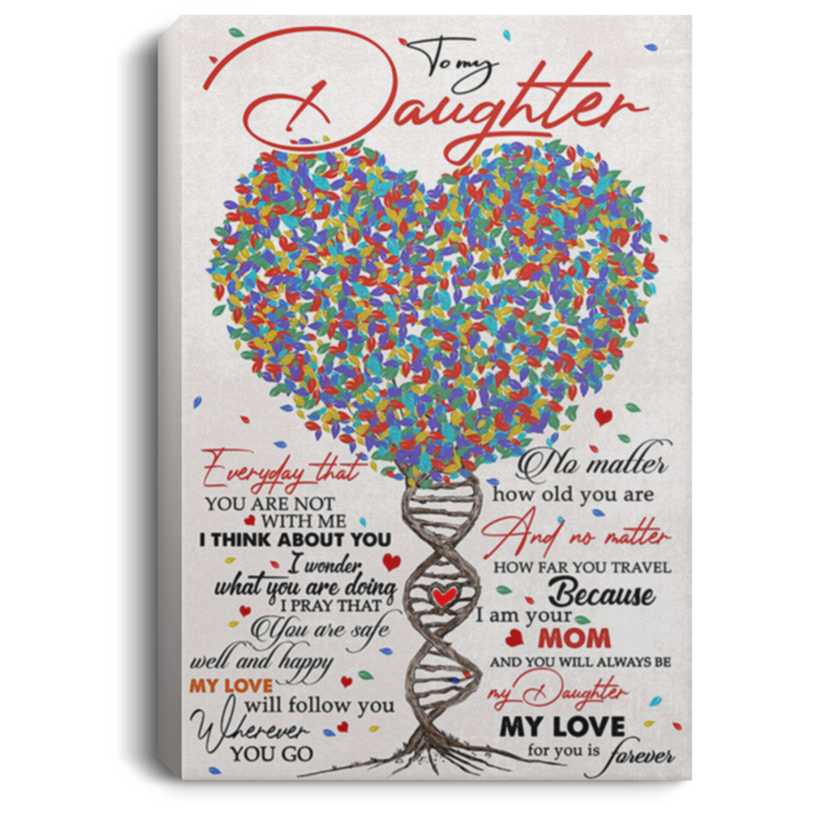 200813BB Tree Daughter Canvas Art Wall Decor For Bedroom Living Room Awesome Birthday Christmas Ideas Great Gift Decoration 8x12 12x18 16x24