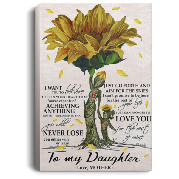 200813BB To My Daughter From Mother Sunflower Quote Posters Canvas Awesome Birthday Christmas Ideas Great Gift Decoration 8x12 12x18 16x24