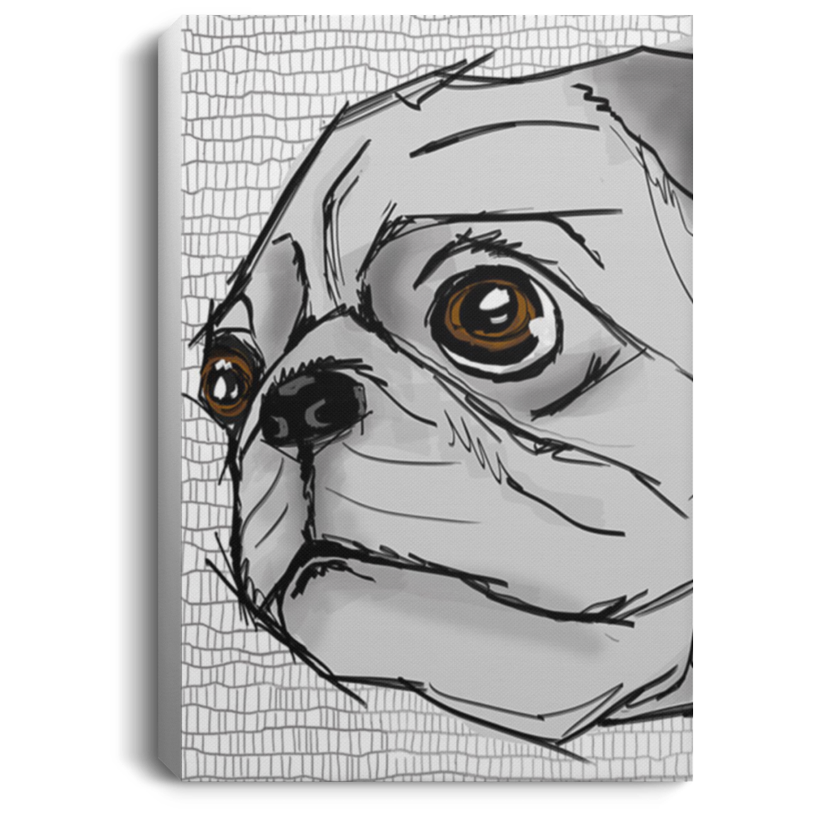 200822H Pug Picture Canvas Wall Art For Living Room Bedroom Office Wrapped Ready To Hang 8x12 12x18 16x24