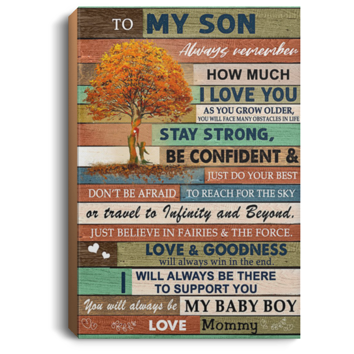 200813BB To My Son From Mommy Gallery Wrapped Canvas Prints Tree Perfect Birthday Christmas Ideas Great Gift Decoration 8x12 12x18 16x24