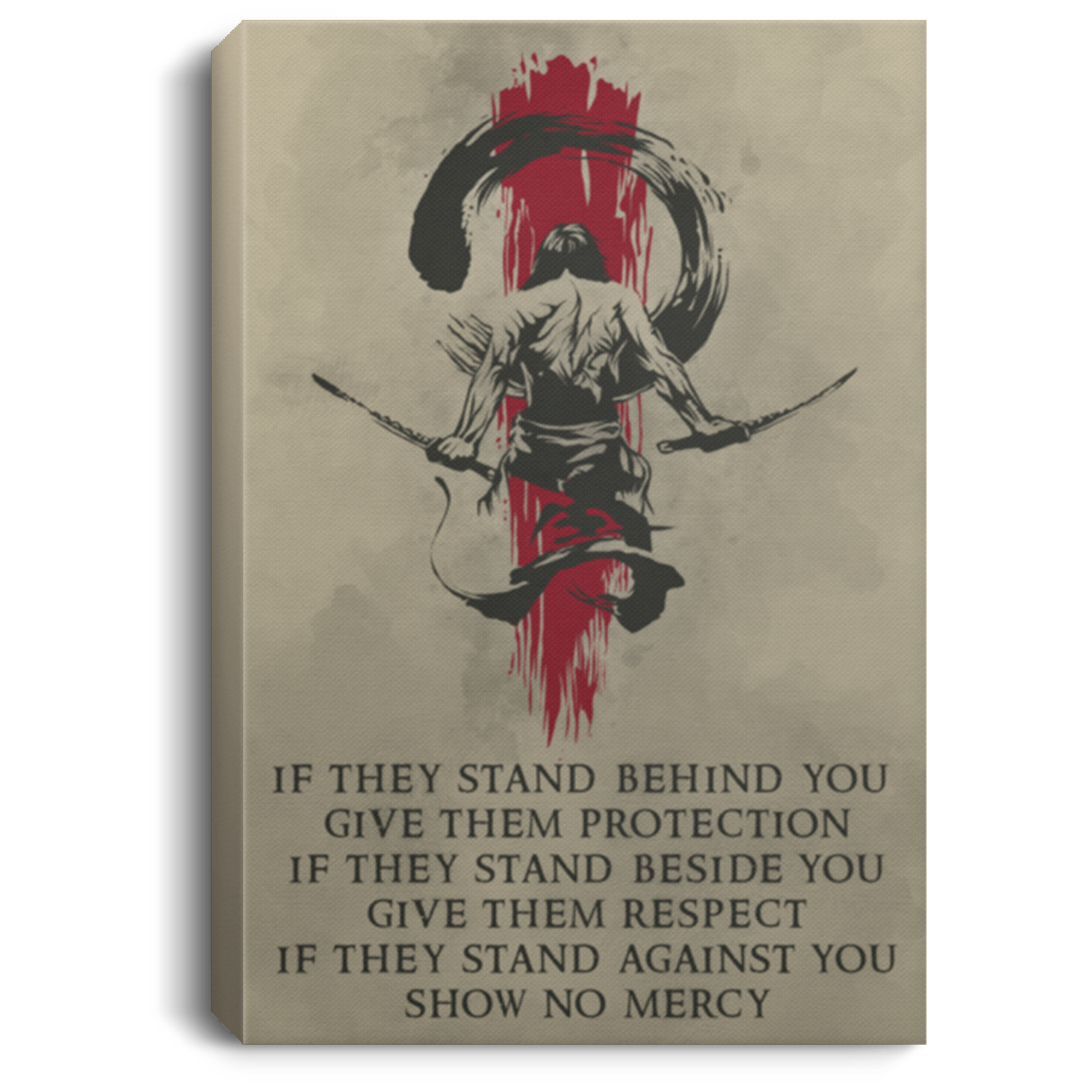 AAA200704 Japanese Samurai Warrior Canvas Posters For Walls If They Stand Behind You Give Them Protection Bushido Art Print 8x12 12x18 16x24