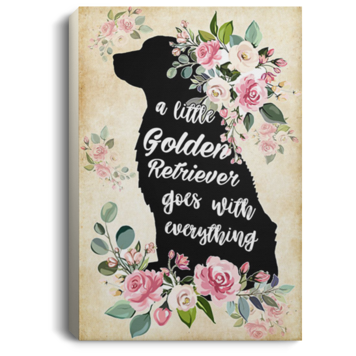 200825G A Little Golden Retriever Goes With Everything Dog Canvas Decor Wrapped Ready To Hang Best Birthday Christmas Gag Gift For Men Women 8x12 12x18 16x24