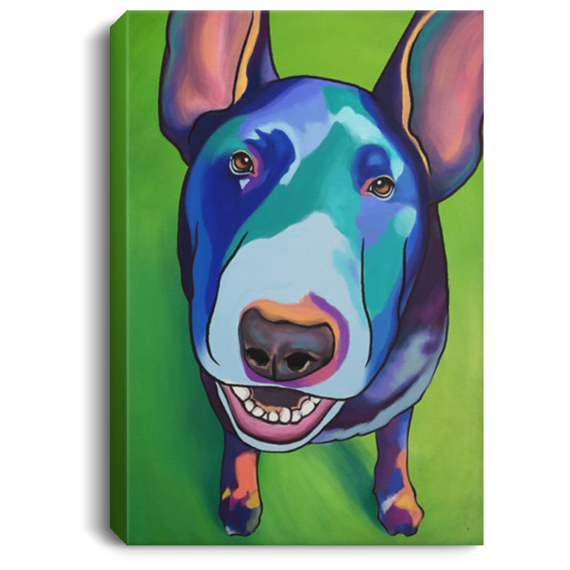 200822H Bull Terrier Water Color Wall Art Canvas For Living Room Bedroom Gift For Men Women On Birthday Christmas Wrapped Ready To Hang 8x12 12x18 16x24