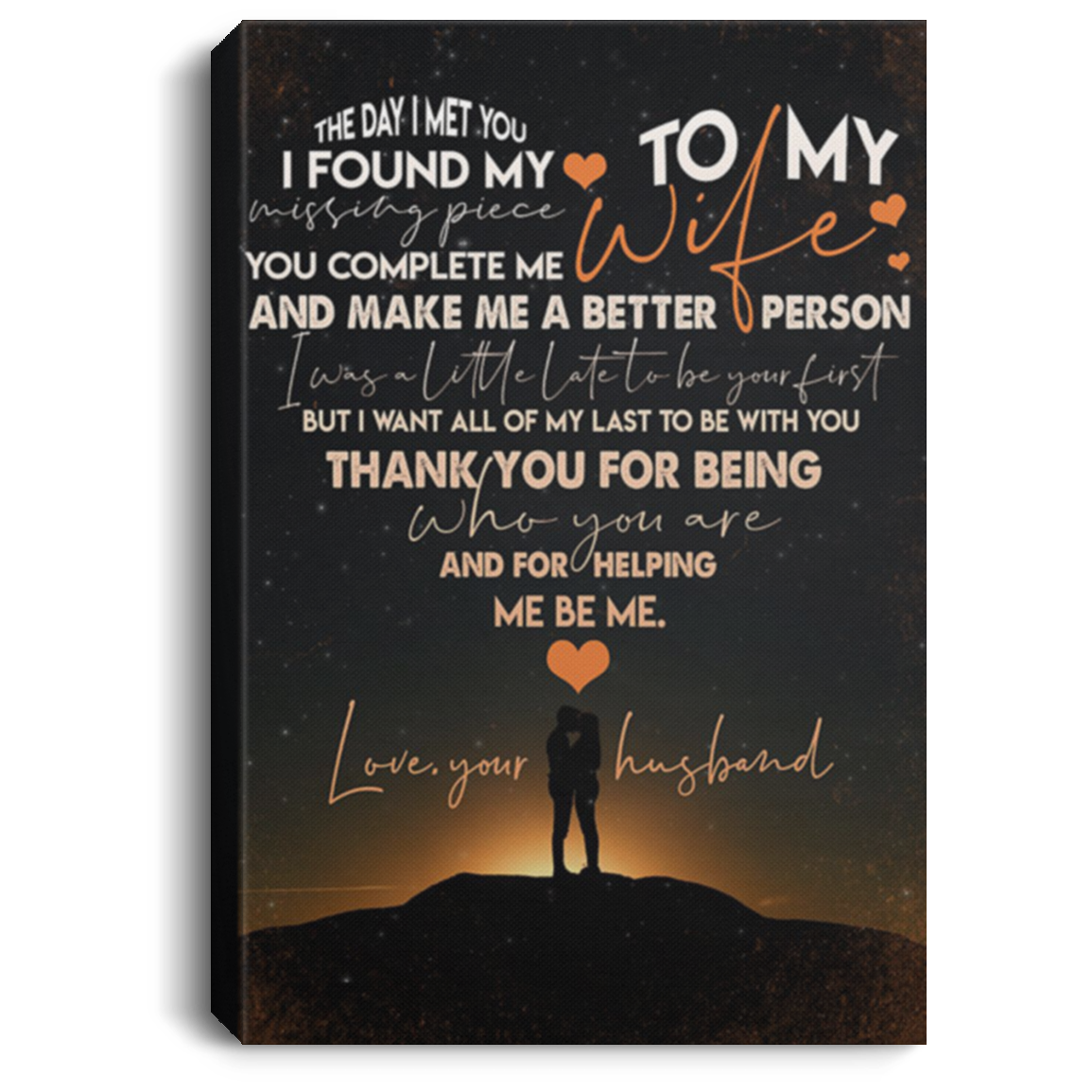 200813BB To My Daughter From Husband Wall Art Canvas Vertical Perfect Birthday Christmas Ideas Great Gift Decoration 8x12 12x18 16x24