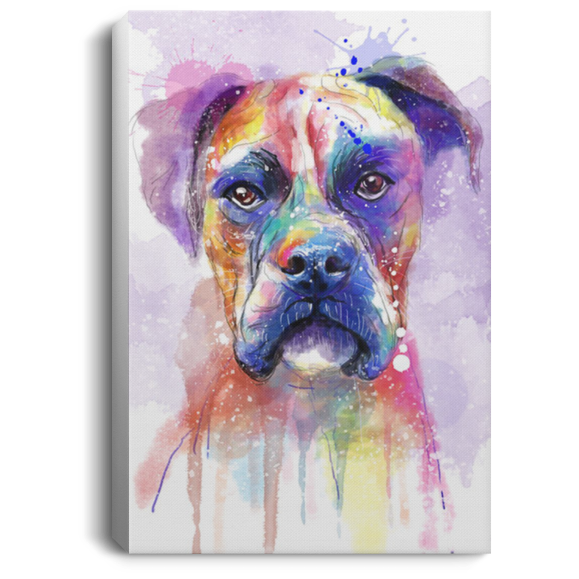 200822H Canvas Poster Print Picture Boxer Dog Water Colorful Best Gift For Men Women Wrapped Ready To Hang 8x12 12x18 16x24