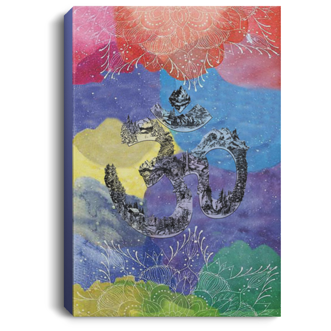 200818EE Om Yoga Watercolor Canvas Posters For Walls Awesome Birthday Christmas Ideas Great Gift Decoration 8x12 12x18 16x24