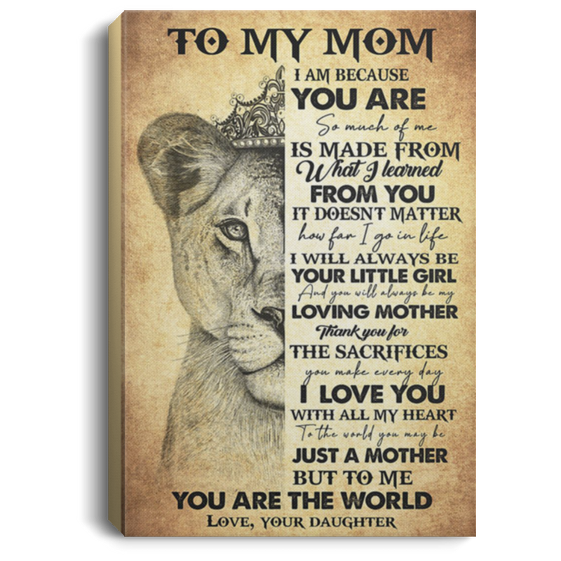 200813BB To My Mom Love Daughter Lion Canvas Art Wall Decor For Living Room Bedroom Awesome Birthday Xmas Ideas Great Gift Decoration 8x12 12x18 16x24