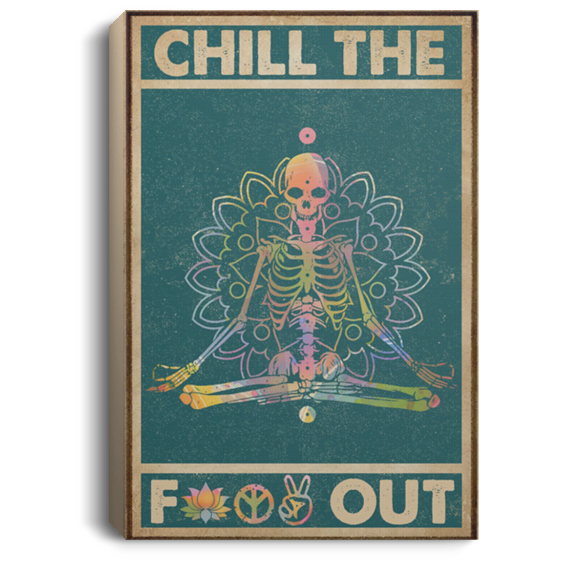 200818EE Chill Out Yoga Skeleton Wall Art Canvas Vertical Awesome Birthday Christmas Ideas Great Gift Decoration 8x12 12x18 16x24