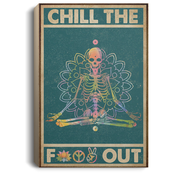 200818EE Chill Out Yoga Skeleton Wall Art Canvas Vertical Awesome Birthday Christmas Ideas Great Gift Decoration 8x12 12x18 16x24