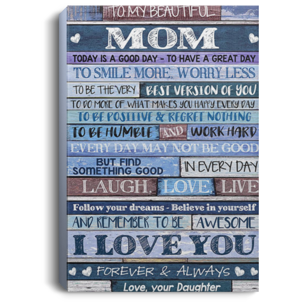200813BB To My Beautiful Mom Wall Art Canvas Bedroom From Daughter Awesome Birthday Christmas Ideas Great Gift Decoration 8x12 12x18 16x24