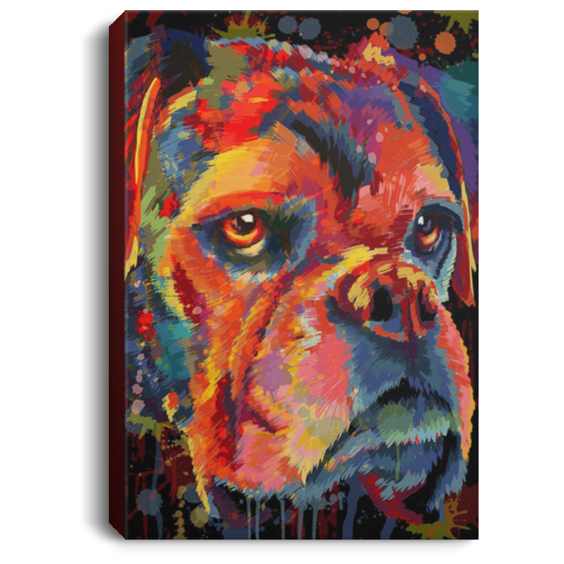 200822H Boxer Dog Water Colorful Art Print Canvas Gift For Men Women On Birthday Christmas Anniversary Wrapped Ready To Hang 8x12 12x18 16x24