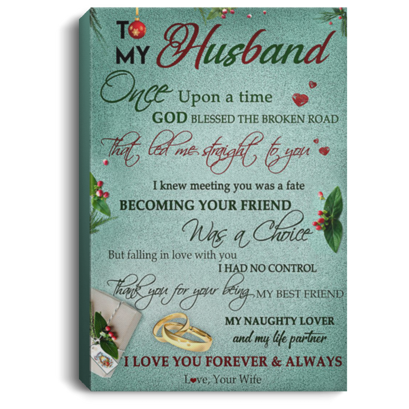 200813BB To My Husband Love Wife Wrapped Framed Canvas Wall Art Poster Perfect Birthday Christmas Ideas Great Gift Decoration 8x12 12x18 16x24