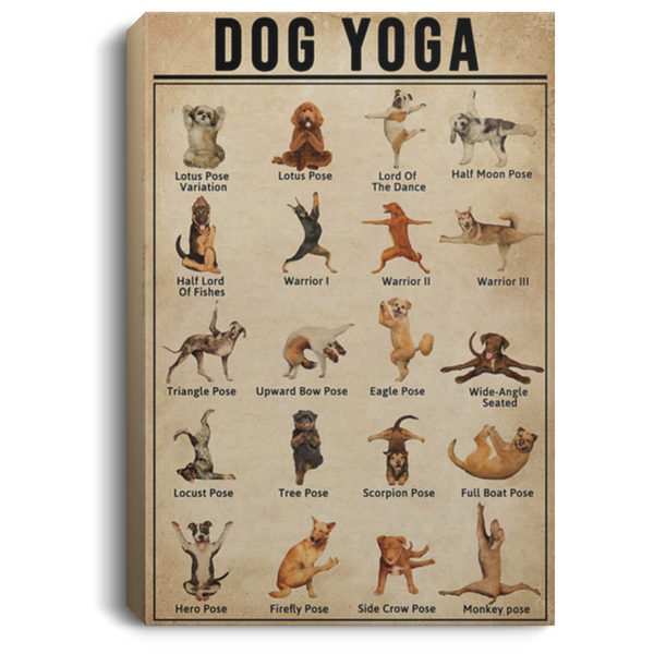 200818EE Dog Yoga Wall Art Canvas For Living Room Bedroom Perfect Birthday Christmas Ideas Great Gift Decoration 8x12 12x18 16x24