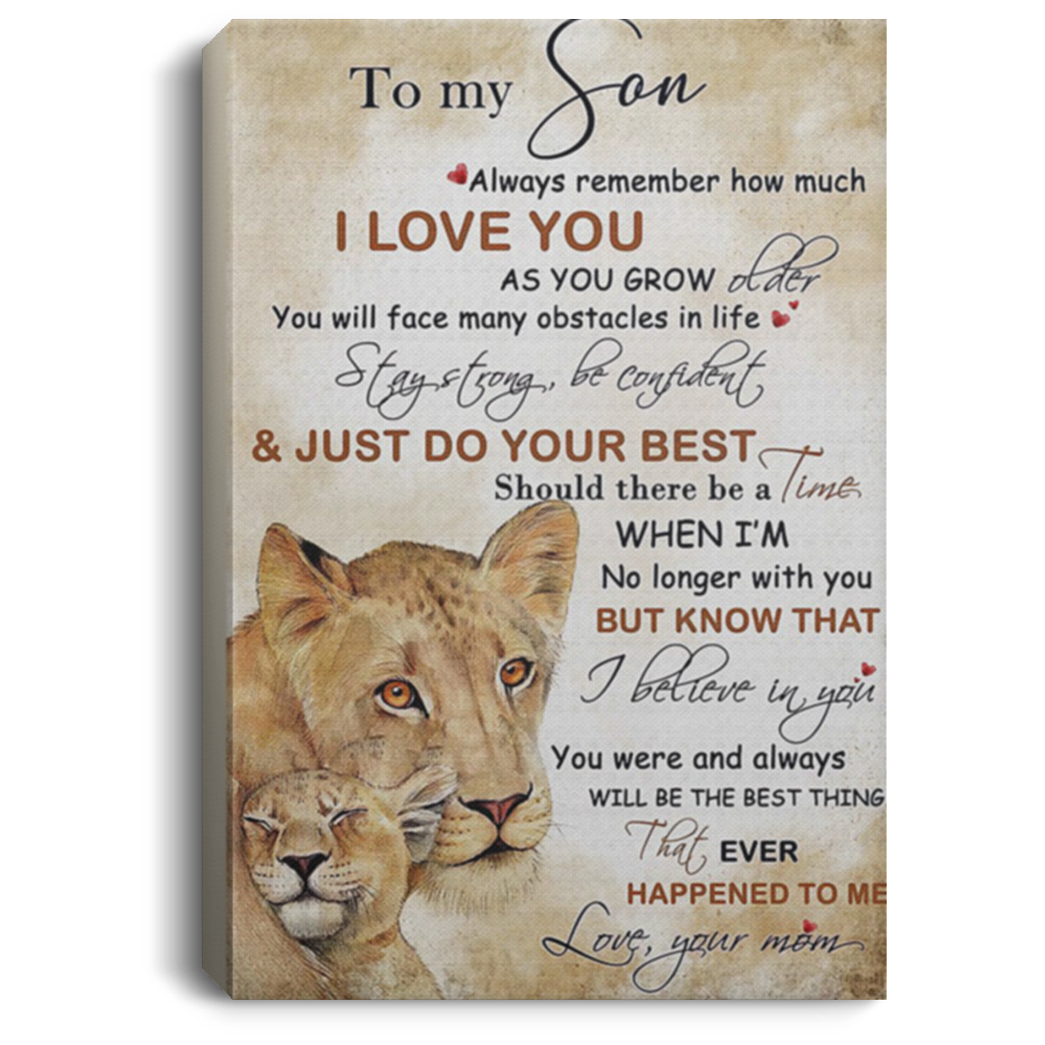 200813BB Lion Son Family Quotes Canvas Wall Art Poster From Mom Perfect Birthday Christmas Ideas Great Gift Decoration 8x12 12x18 16x24