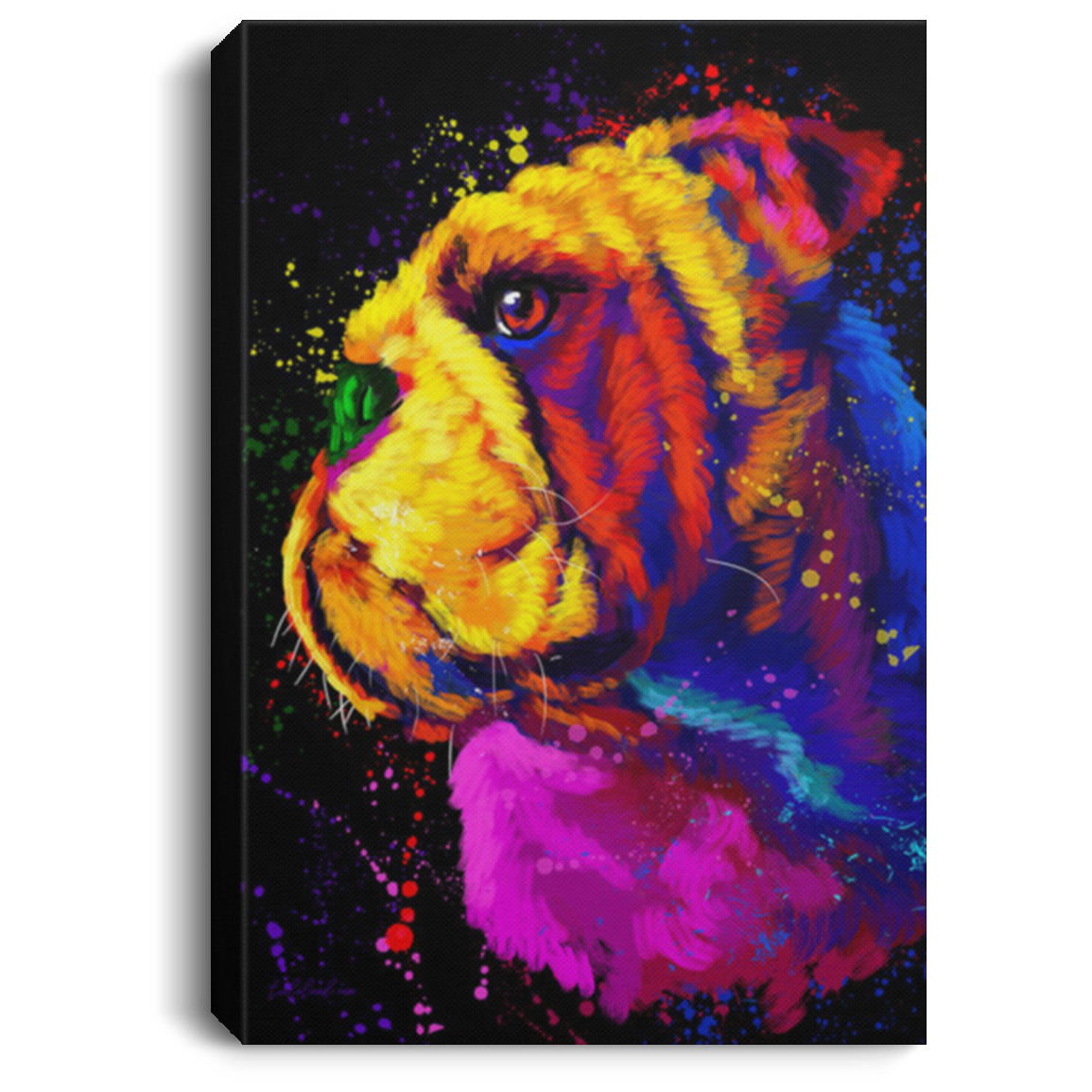 200822H Bulldog Wall Art Canvas Posters Picture Personalized Gift For Men Women Wrapped Ready To Hang 8x12 12x18 16x24