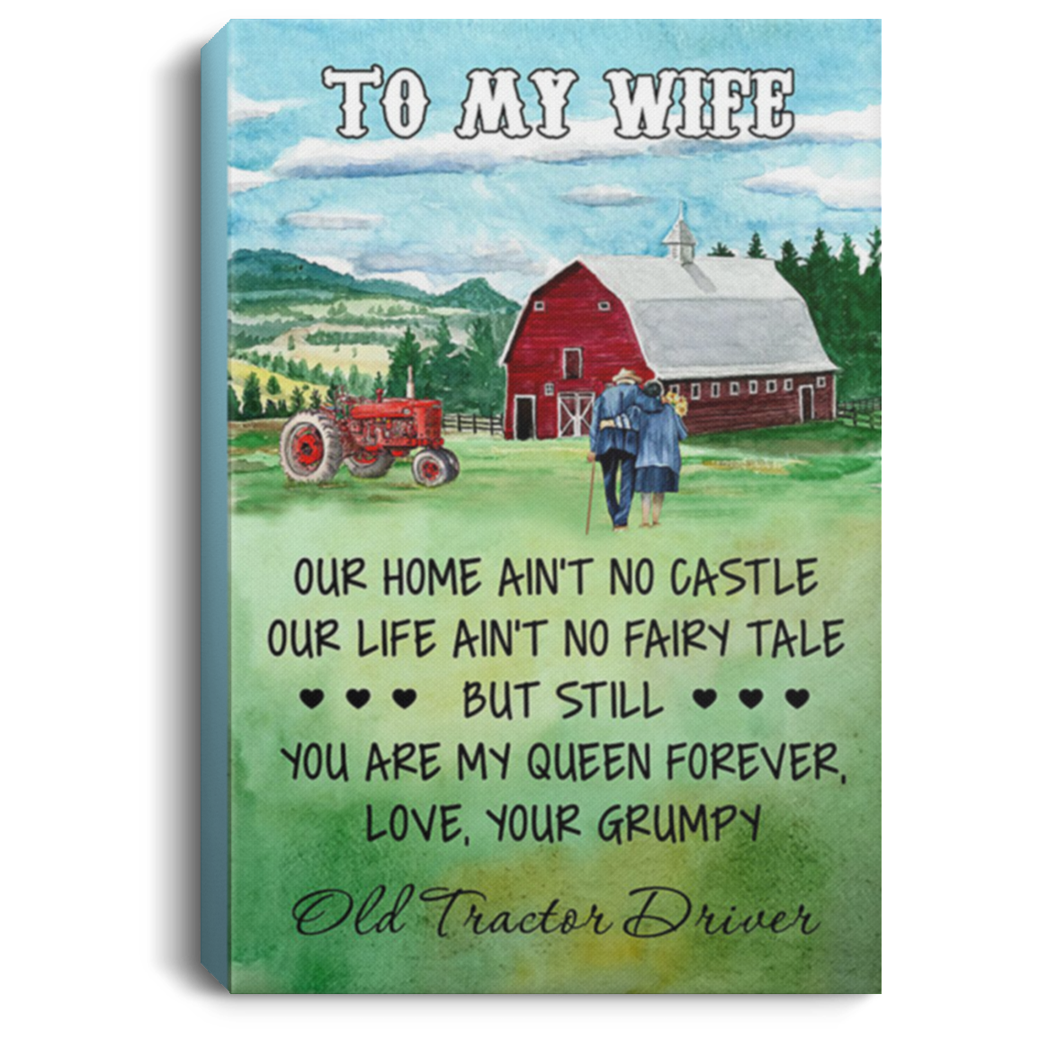 200813BB Wife Wrapped Framed Canvas You Are My Queen Forever Poster Gift From Husband On Christmas Birthday Valentine's Day