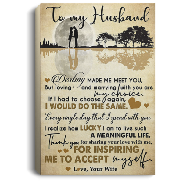 200813BB To My Husband From Wife Gallery Wrapped Framed Canvas Poster Awesome Birthday Christmas Ideas Great Gift Decoration 8x12 12x18 16x24